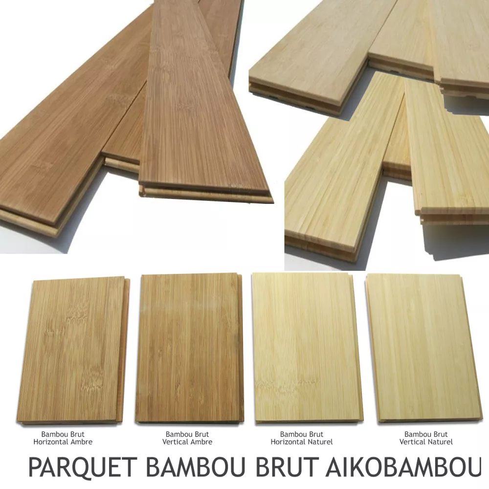 PARQUET MASSIF BAMBOU BRUT NON VERNI A COLLER