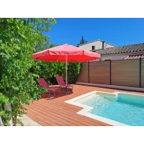 terrasse piscine avec du moso ndurance en bambou