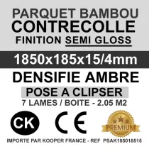 Parquet click contrecollé XXL densifié ambre 1850x185x14/3mm - Cyr