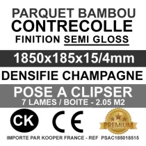 Parquet click contrecollé XXL densifié champagne 1850x185x14/3mm - Cyr